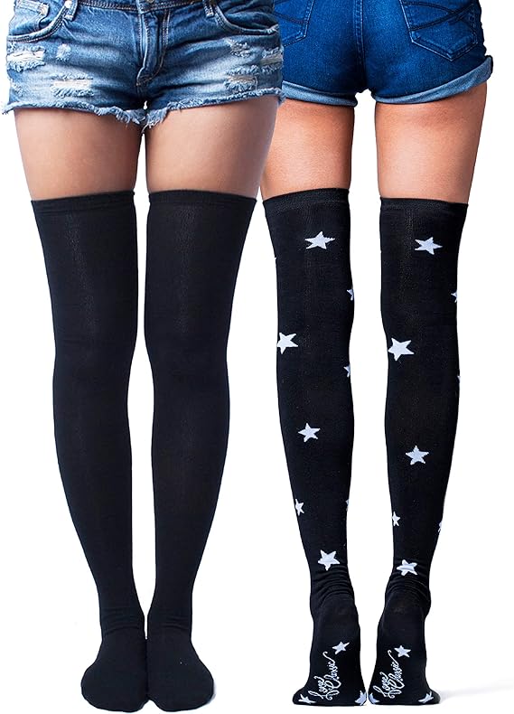 love 经典棉质超长大腿袜 | 女士轻质袜子(s 码:鞋码 6-9)